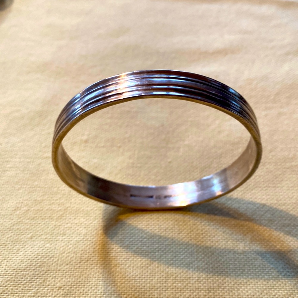 Solid Sterling Silver Bangle Bracelet Vintage - image 1